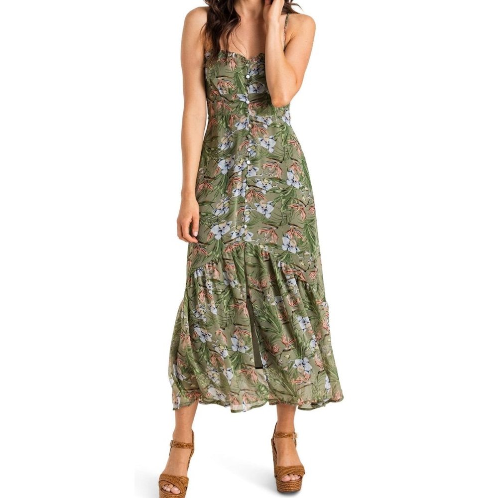 ALL IN FAVOR Sleeveless Button Detail Maxi Dress